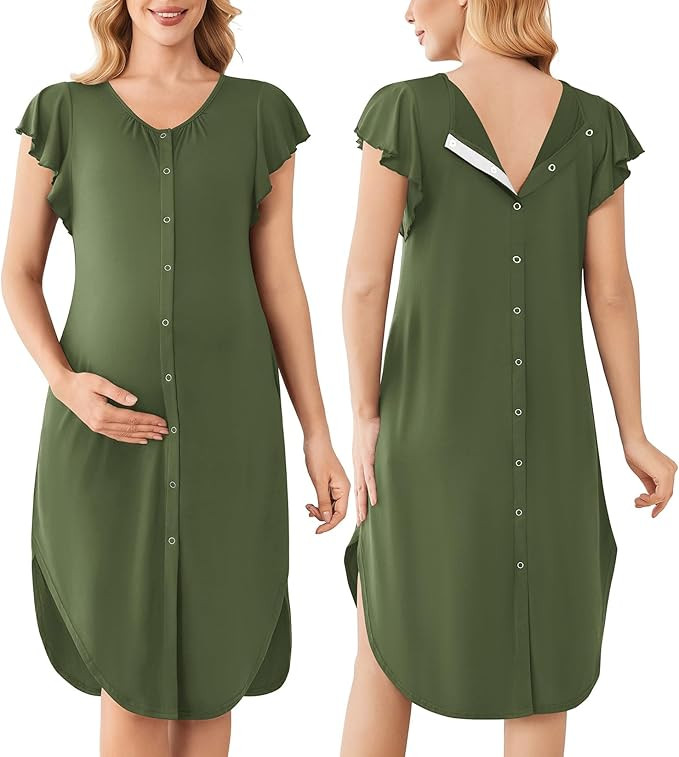 Ekouaer Labor and Delivery Gown 3 in 1 Nursing/Hospital/Breastfeeding/Maternity Flying Short Slee... | Amazon (US)