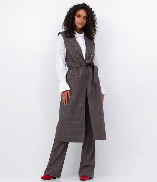 Colete Alongado Xadrez Príncipe de Gales | Lojas Renner (BR)