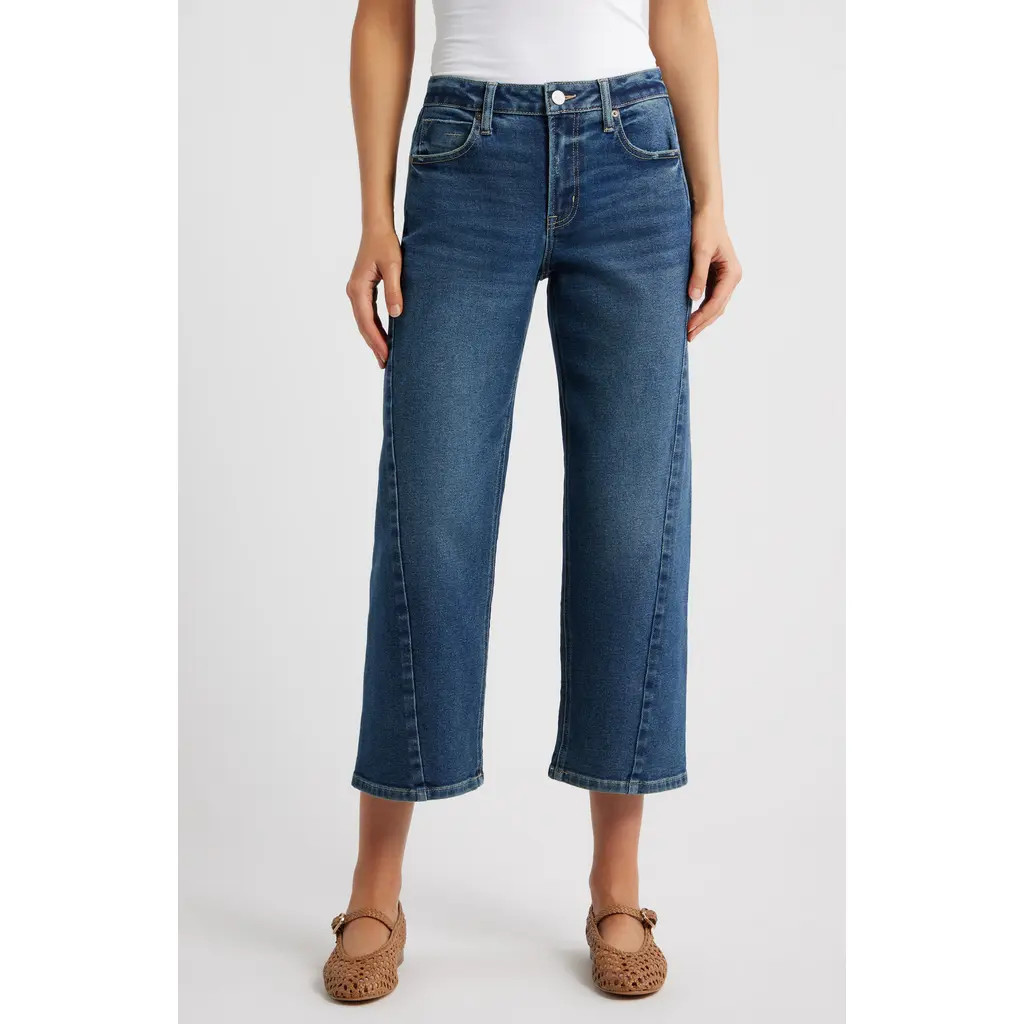 CITY BLUES Forward Seam Crop Jeans in Dark Antique Wash at Nordstrom, Size 16 | Nordstrom
