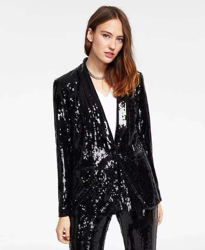 INC International Concepts Women's Sequin Blazer, Created for Macy's & Reviews - Jackets & Blazer... | Macys (US)