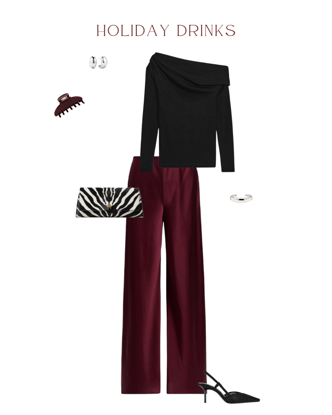 Obsessed with satin pants right now and these are stunning for the holidays or winter!! Spice it up with an animal print bag ♥️ 

 #LTKHoliday #LTKootd #LTKSeasonal