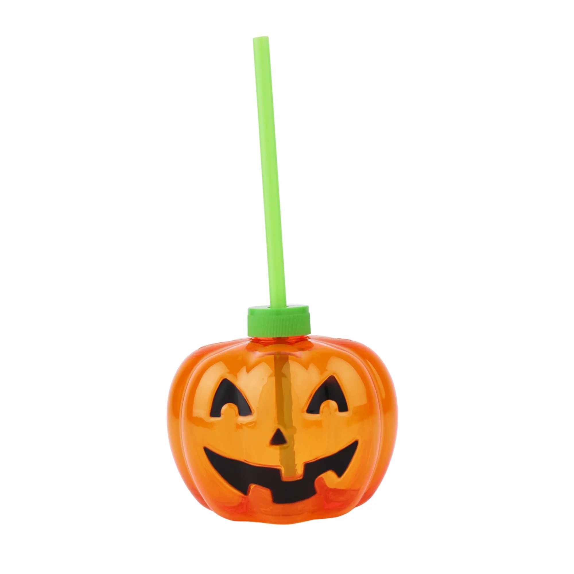 Halloween Light-Up Jack-o'-Lantern Tumbler with Lid & Straw, by Way To Celebrate | Walmart (US)