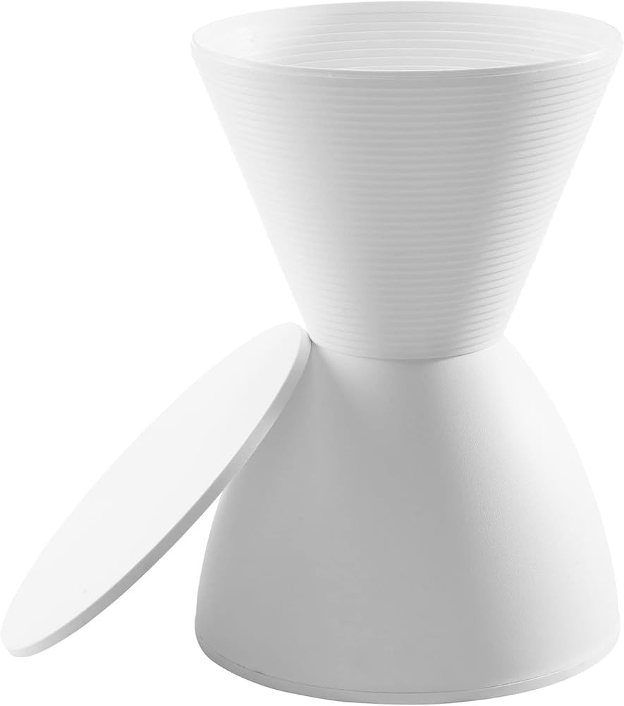 Modway Haste Contemporary Modern Hourglass Accent Stool in White | Amazon (US)