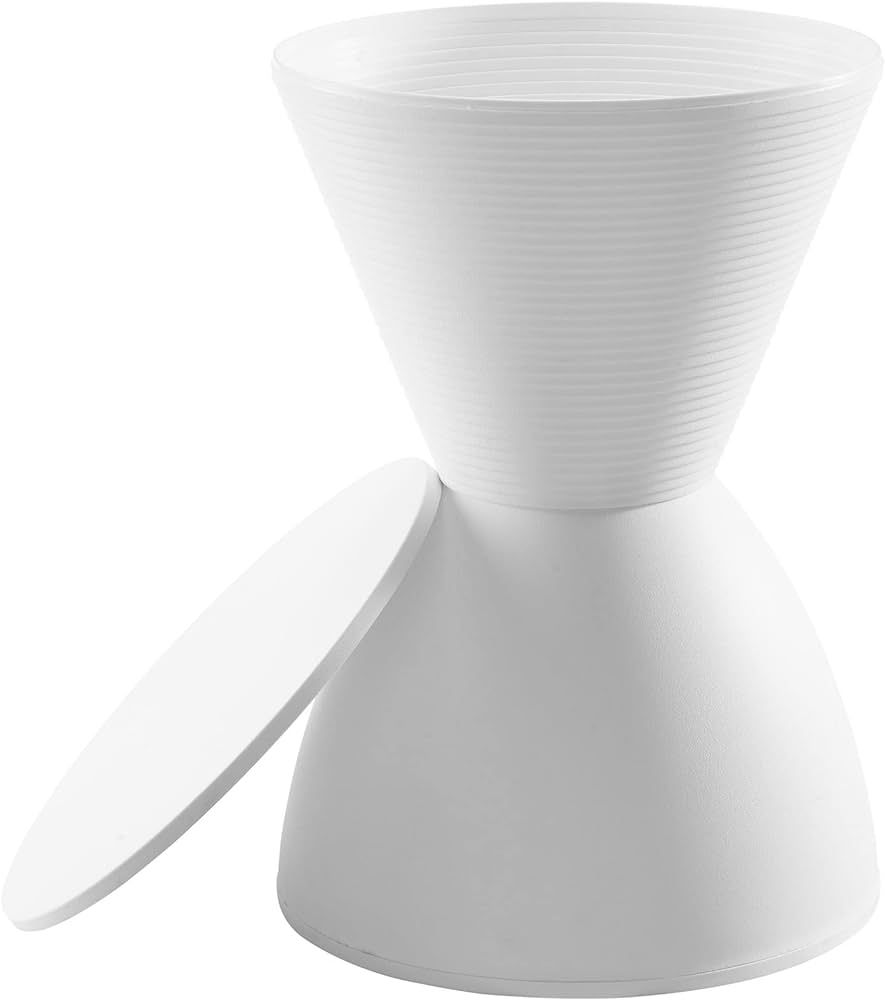Modway Haste Contemporary Modern Hourglass Accent Stool in White | Amazon (US)