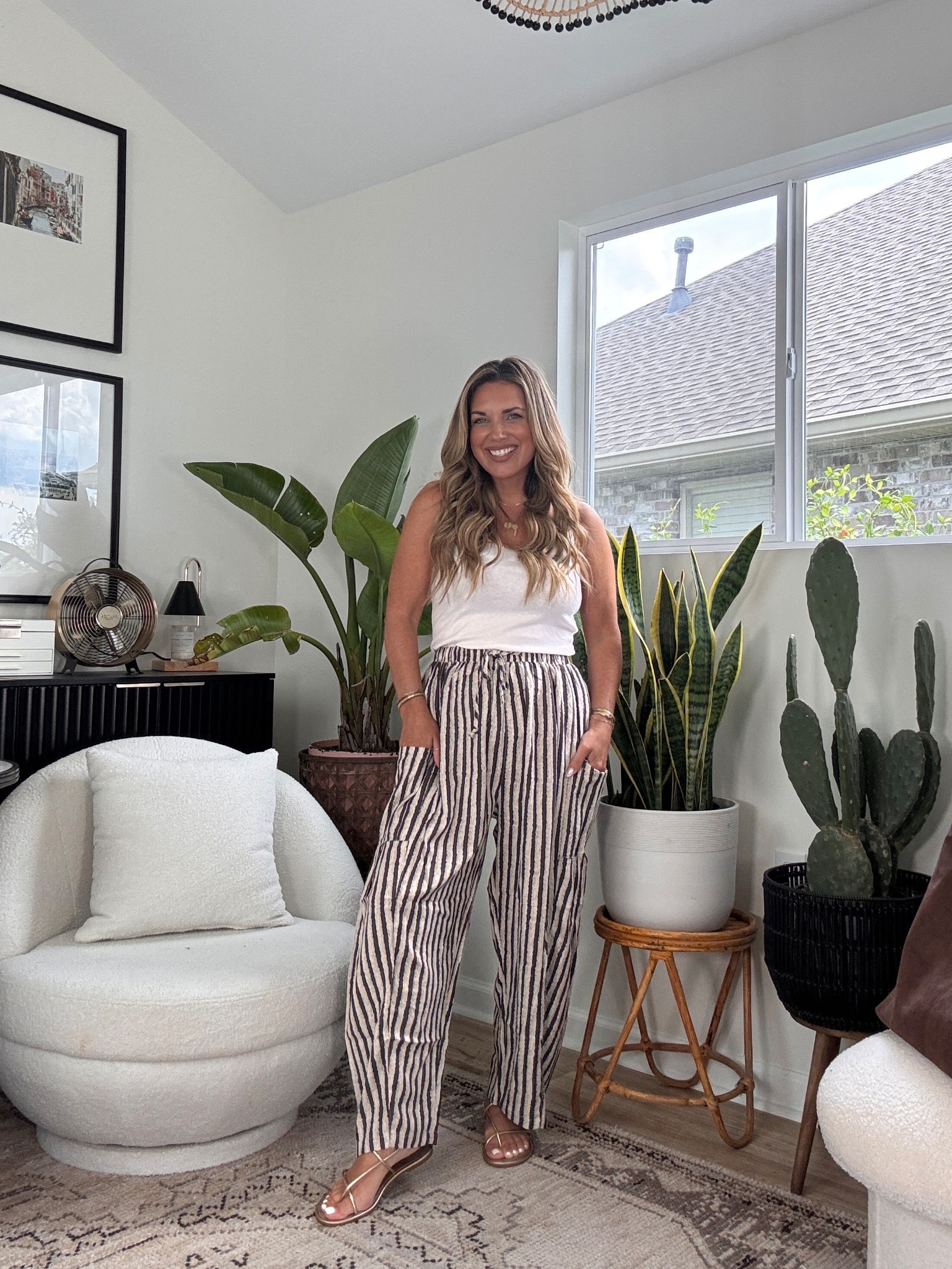 FP lookalike finds!! Loving these look for less pants that can styled multiple ways. Perfect for transitioning into fall. 
Wear size small in tank and pants. 

#LTKFindsUnder50 #LTKStyleTip #LTKOver40