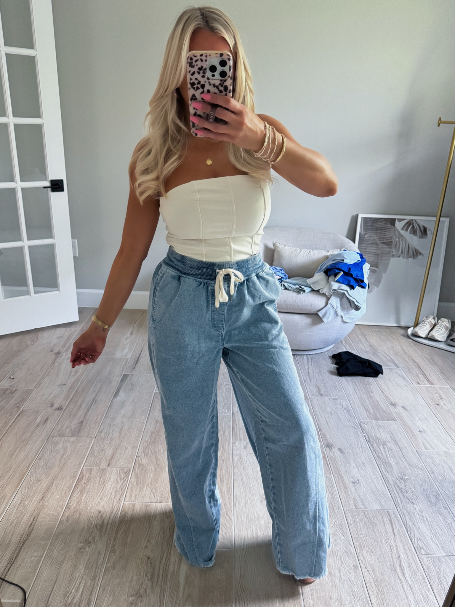 Aerie summer outfit! I love this look so much the pants are so comfortable and remind me of free people I did a size small regular, and I did an XS in the tube top! #aerie #aerieoutfit 

#LTKPetite #LTKFindsUnder100 #LTKFindsUnder50