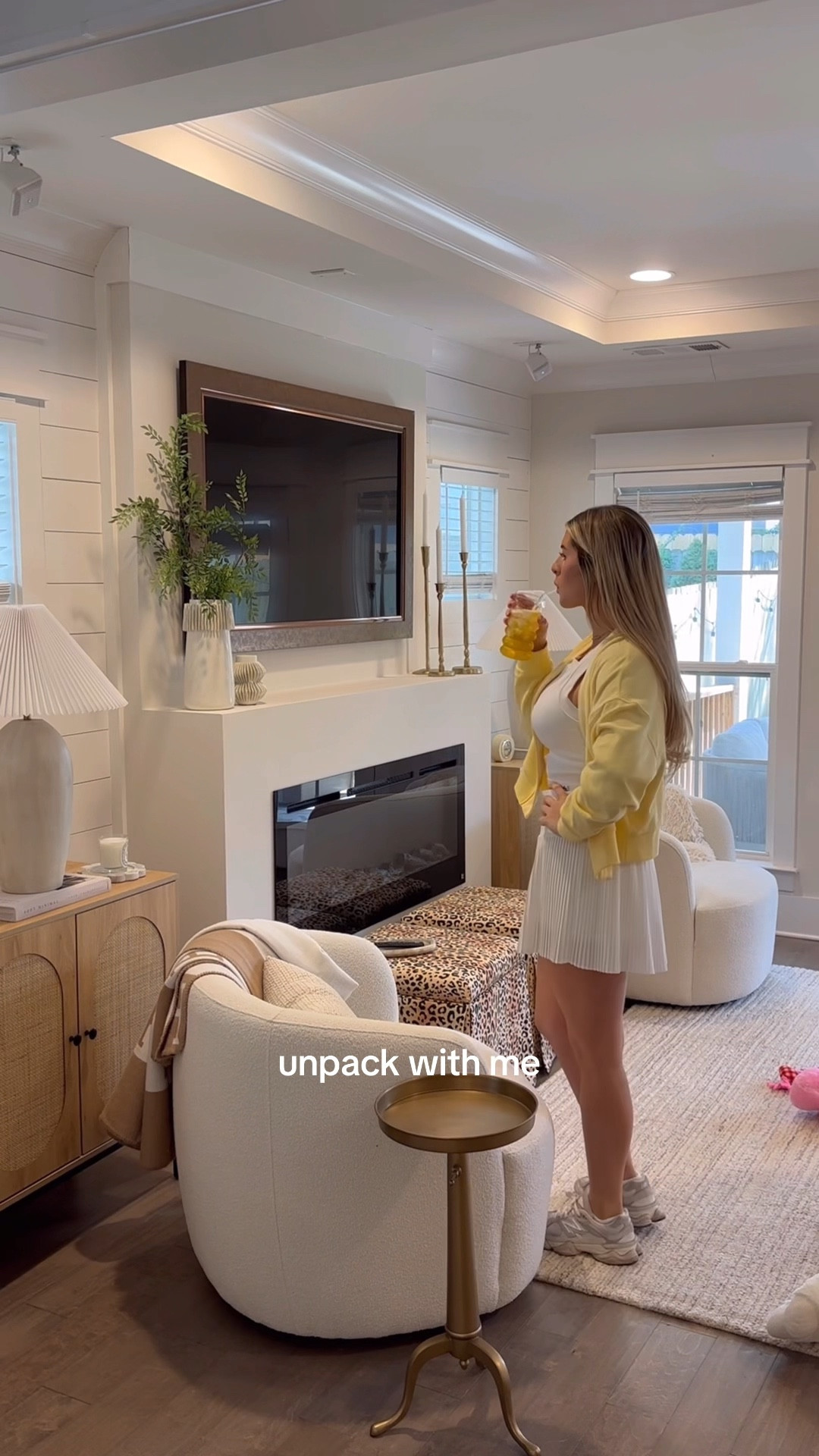 Unpack with me! 💛 wearing a medium in this cardigan and a large in the white tank + skort!

#LTKHome #LTKWatchNow #LTKActive