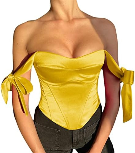 Faretumiya Women Strap Bustier Corset Sleeveless Low Cut Harajuku Crop Tops Vintage Open Bank Aes... | Amazon (US)