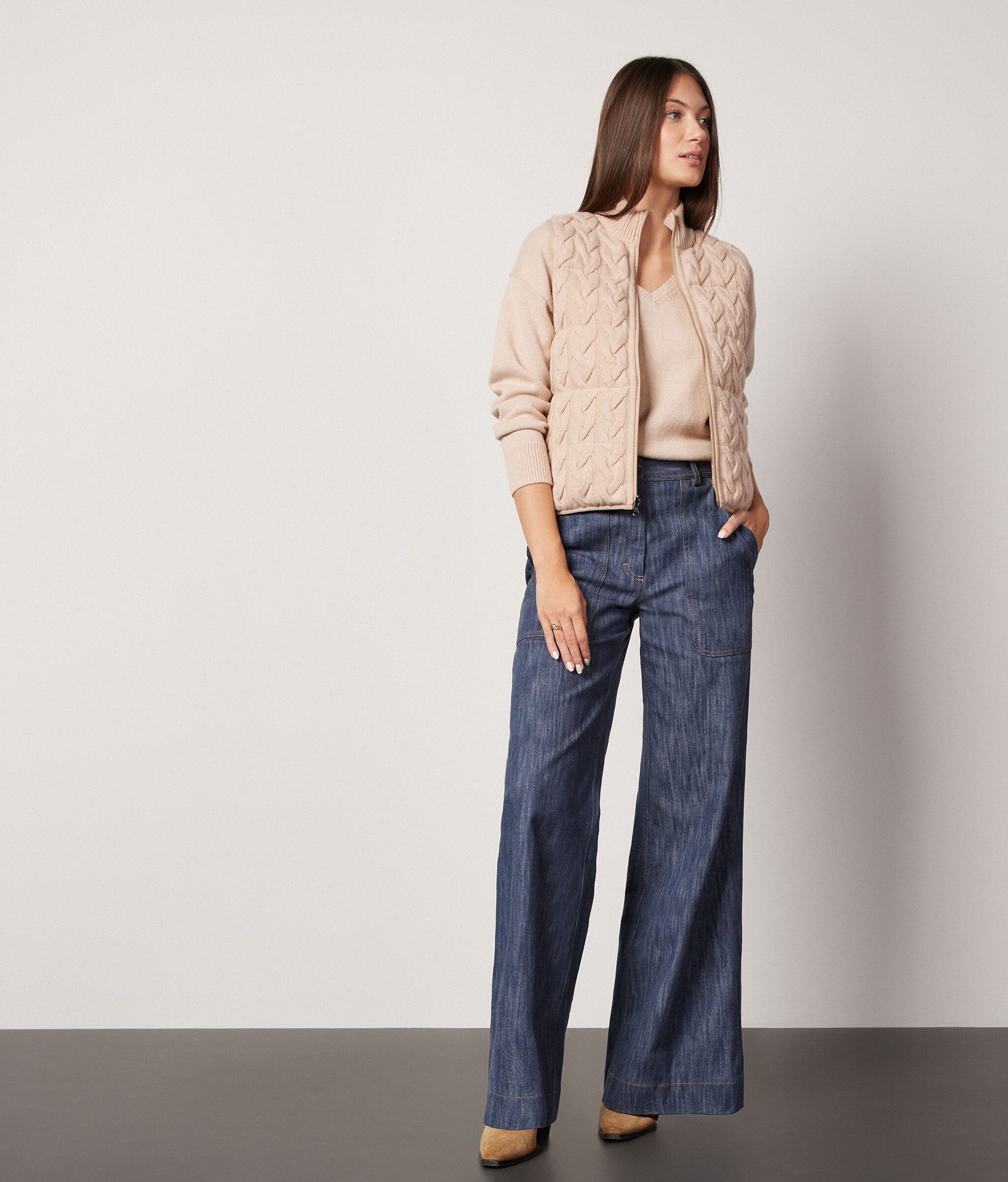 Reversible Cable-Knit Quilted Vest | Falconeri