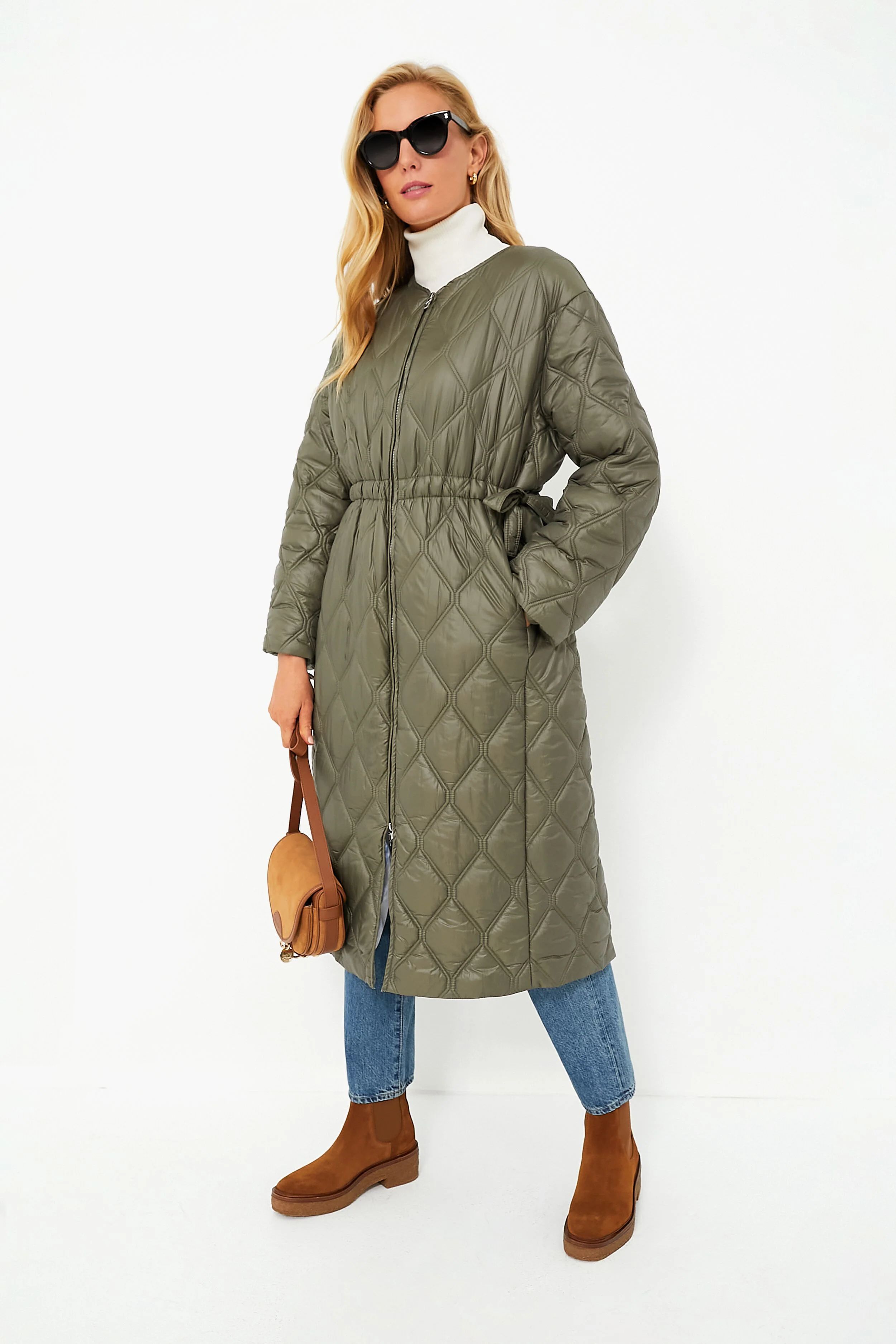 Kalamata Shiny Quilt Long Coat | Tuckernuck (US)