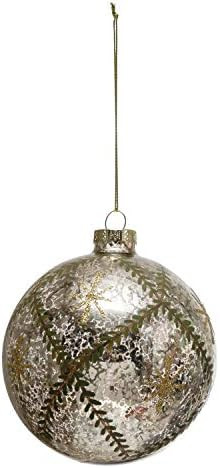 Creative Co-Op 4" Round Mercury Ball w/Painted Pattern, Antique Finish Glass Ornaments, Multi | Amazon (US)