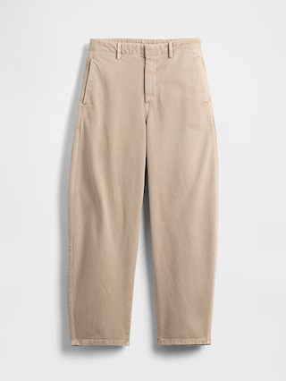 Mid Rise Twill Barrel Pants | Gap | Gap (US)