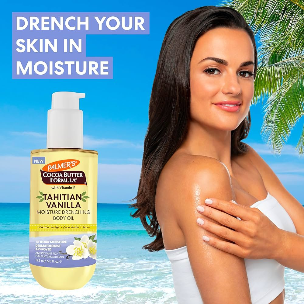 Palmer's Cocoa Butter Formula Body Oil, Moisture Drenching Tahitian Vanilla, 6.5 Oz, 72Hr Hydrati... | Amazon (US)