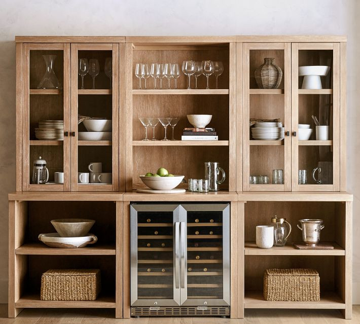 Modern Farmhouse 102"" Workstation with Display Cabinet | Pottery Barn (US)
