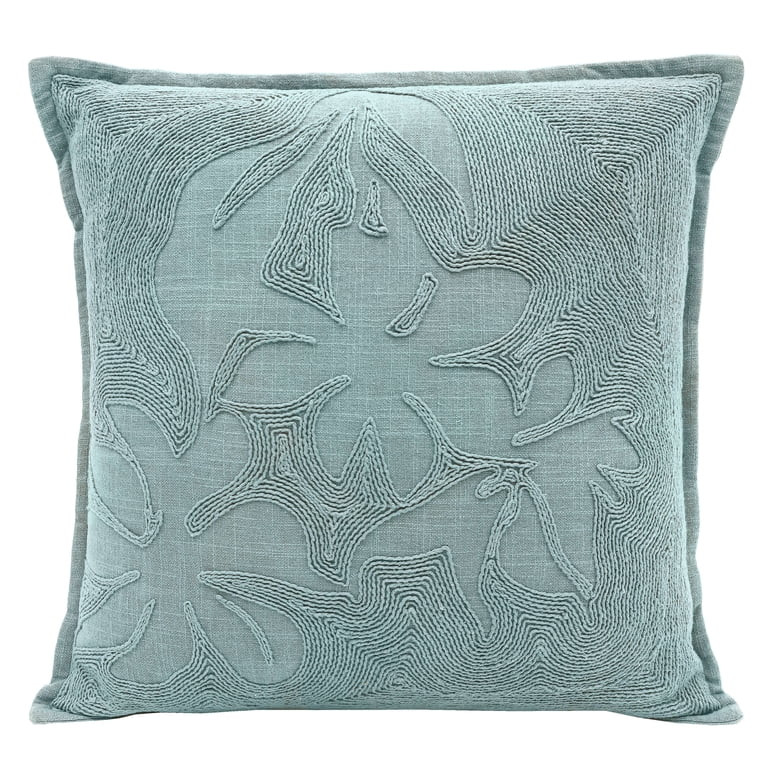 Better Homes & Gardens 18" x 18" Green Sophia  Embroidered Floral Decorative Throw Pillow - Walma... | Walmart (US)