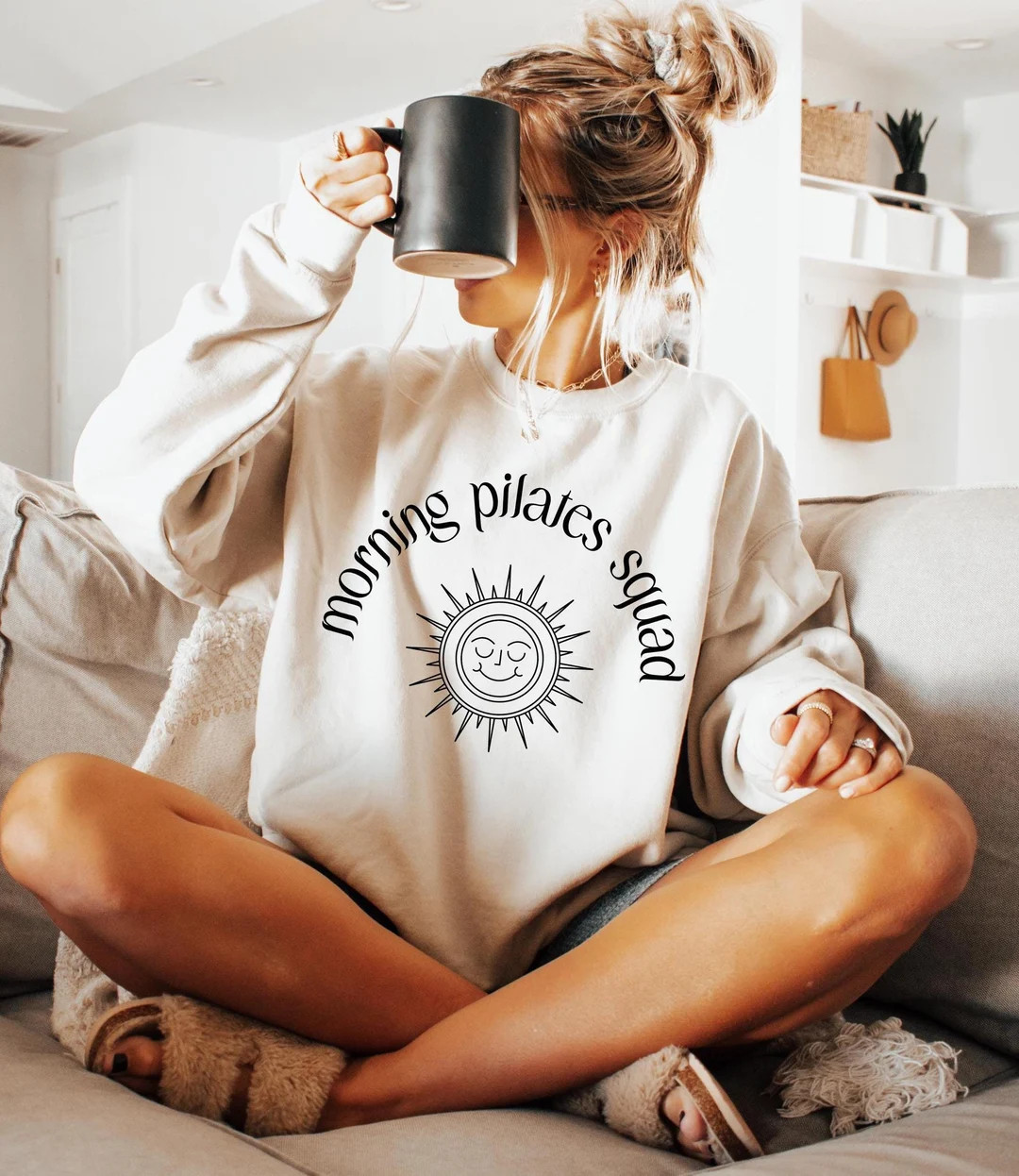 Morning Pilates Squad Sweatshirt, Workout Shirt for Women, Fitness Shirt, Pilates Lover Tee, Pila... | Etsy (US)