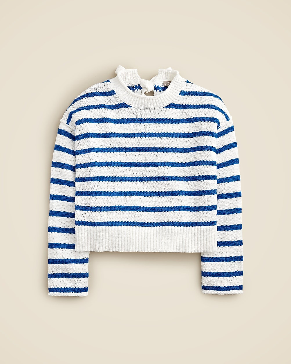 Textured tie-back Rollneck™ sweater in stripe | J. Crew US