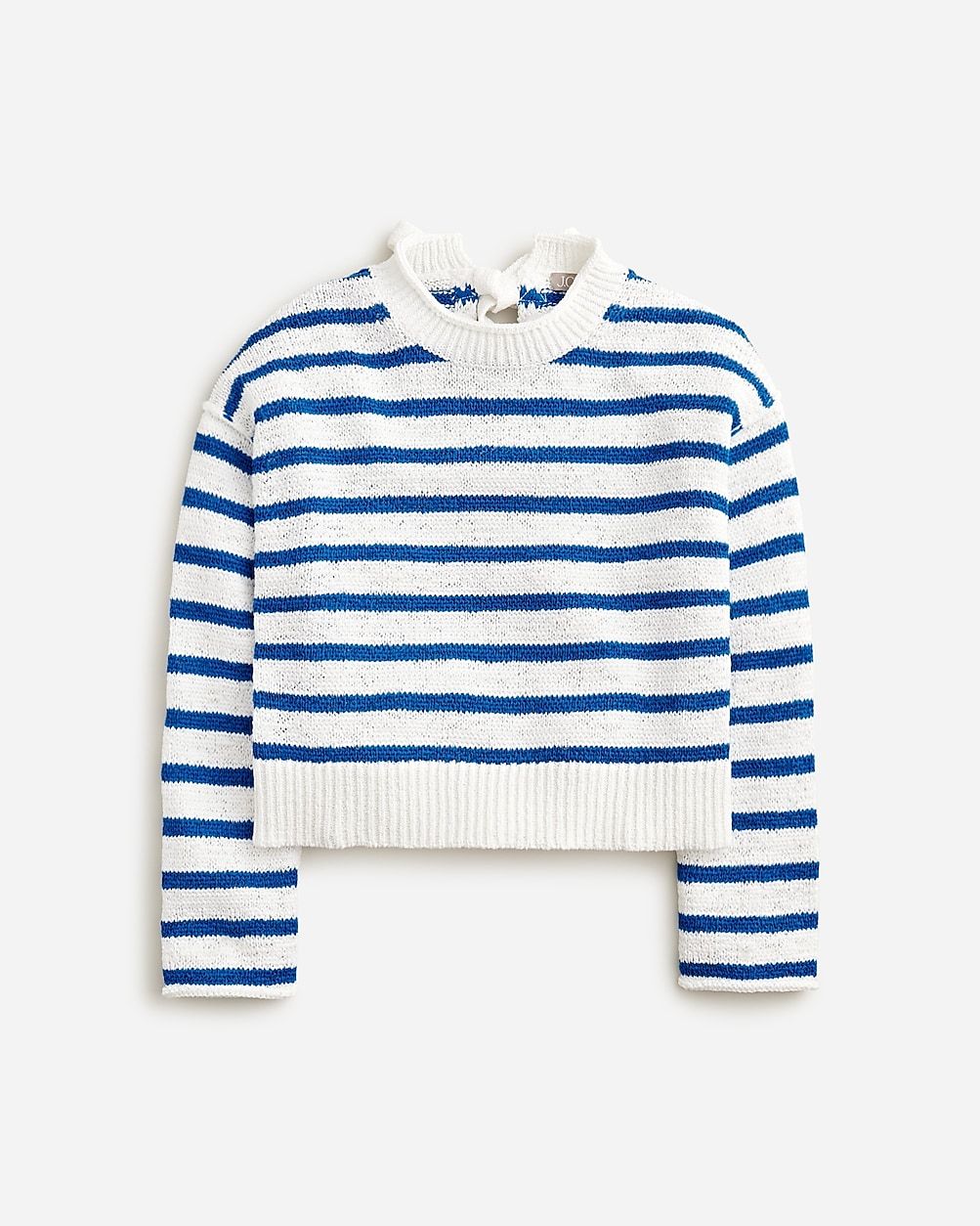 Textured tie-back Rollneck&trade; sweater in stripe | J.Crew US