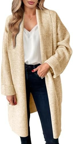 Saodimallsu Womens Long Cardigan Sweaters Chunky Open Front Oversized Slouchy Knit Fall Trendy Co... | Amazon (US)