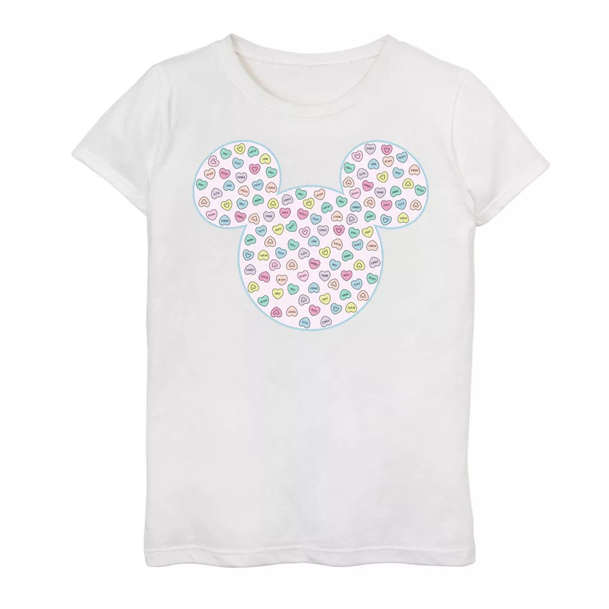Girls 7-16 Disney Mickey And Friends Candy Hearts Ear Fill Graphic Tee | Kohl's