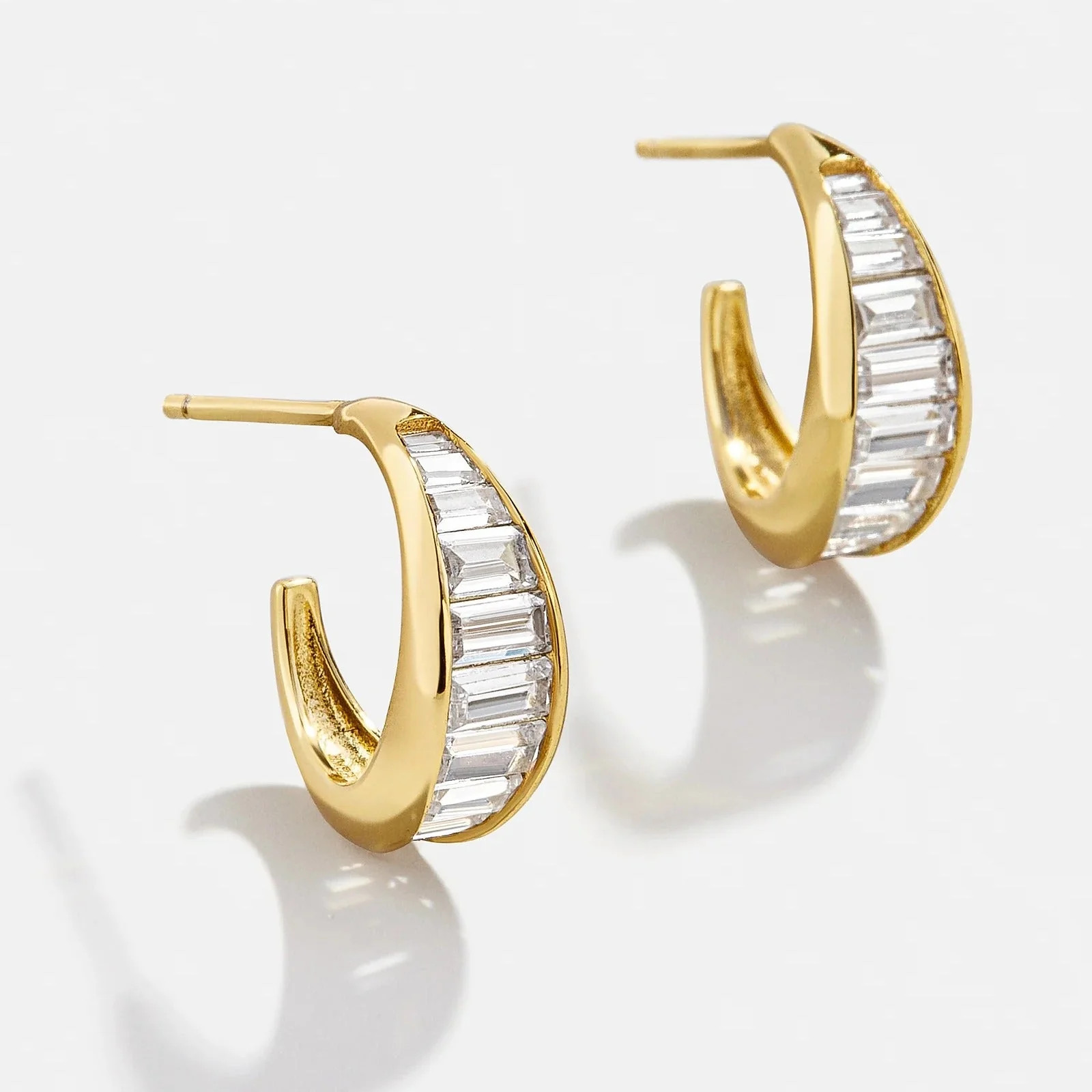 Tina 18K Gold Earrings - Gold/Pav\u00e9 | BaubleBar