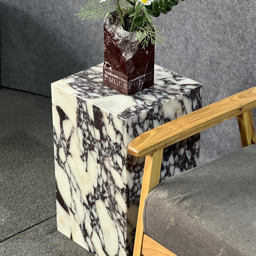 Calacatta Marble Side Table Modern Square End Table for Sofa | Amazon (US)