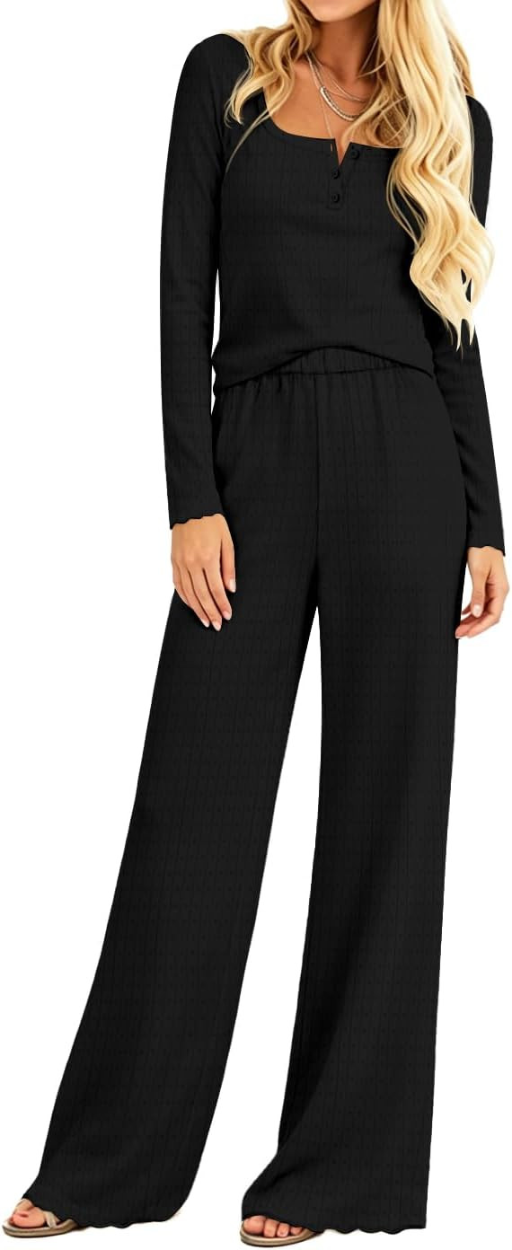 Lacozy Women's Pajama Sets Long Sleeve Cute Pj Set for Woman Fall Sleepwear | Amazon (US)