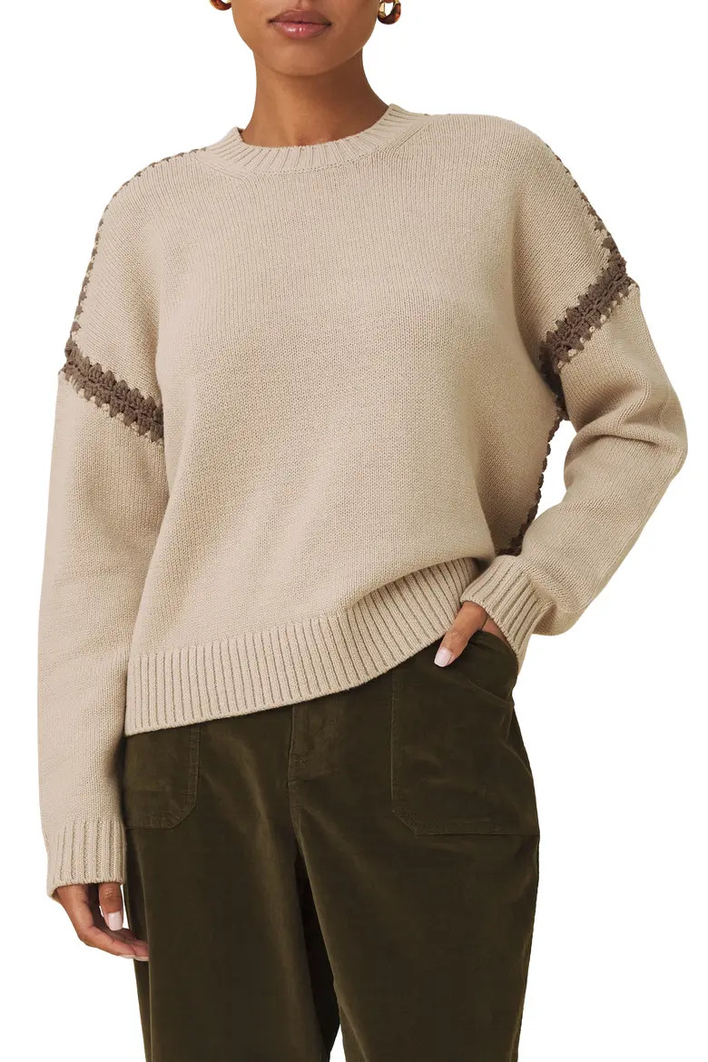 Hayden Whipstitch Detail Cotton Blend Sweater (Women) | Nordstrom | Nordstrom