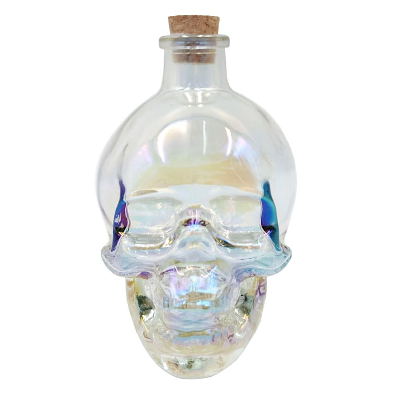 Clear Luster Glass Halloween Skull, 5.7" | At Home