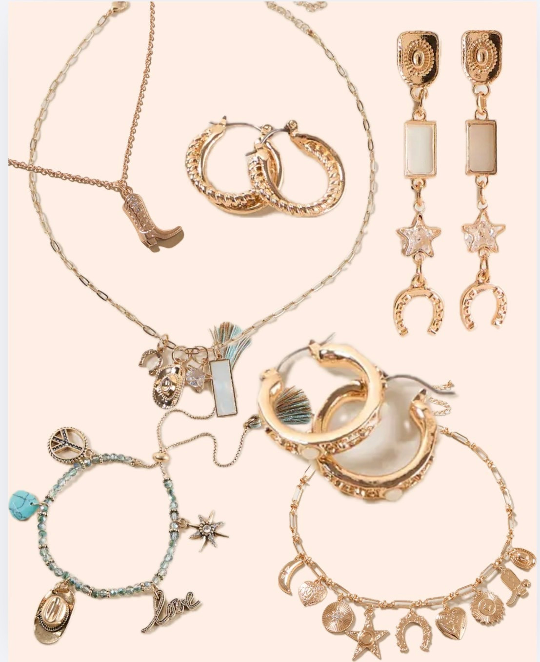 Gold western jewelry 

#LTKmomlife #LTKootd #LTKdayinmylife