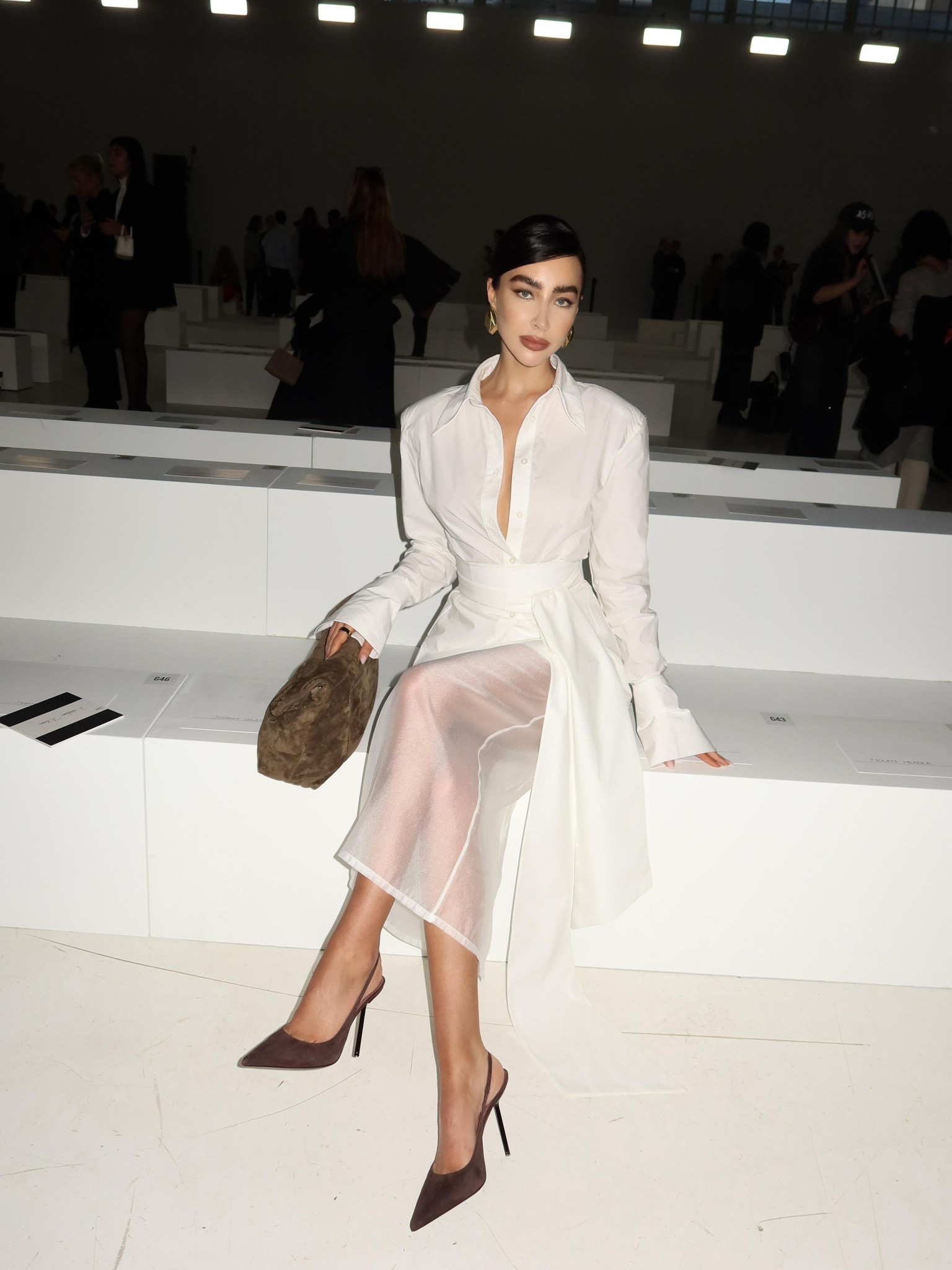 Milan Fashion Week, MFW, White sheer skirt, White shirt, Paris Texas suede slingback heels

#LTKspring #LTKFashionMonth #LTKaustralia