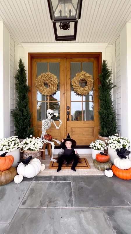 Halloween Front Porch Decor 5ft Affordable Skeleton Little Girl Witches Costumes Black Crows Faux Mums

#LTKHalloween #LTKhome #LTKfamily