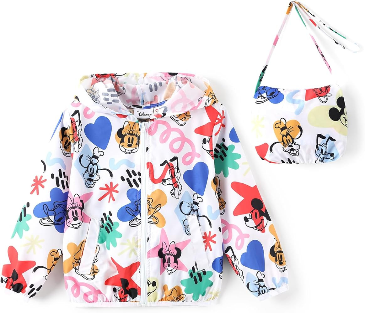 Disney Minnie Mickey Mouse Stitch Frozen Princess Kid UV Water Resistant Lightweight Hooded Jacke... | Amazon (US)