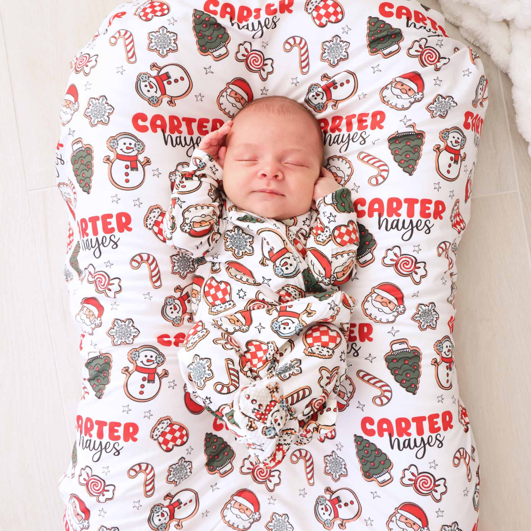 Santa's Cookies Personalized Swaddle Blanket | Caden Lane