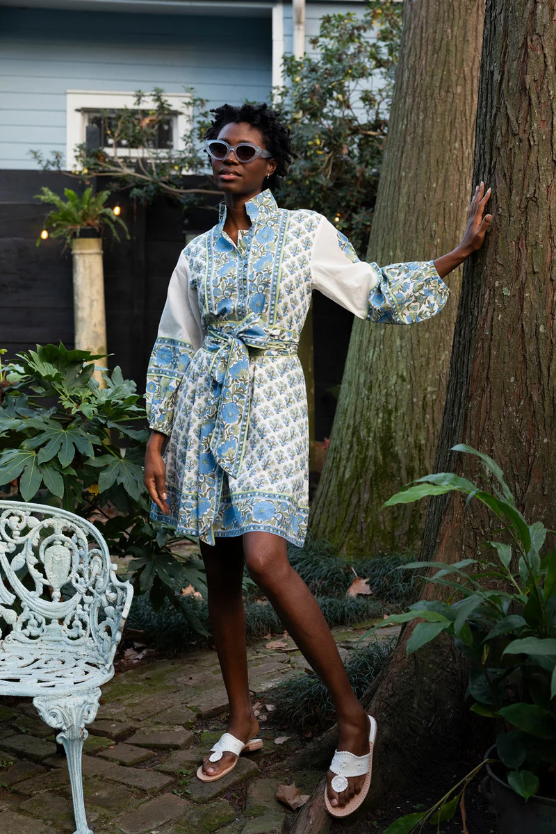 SUE SARTOR Flounce Shorty | Bleu/Thyme Vintage Poppy | SUE SARTOR