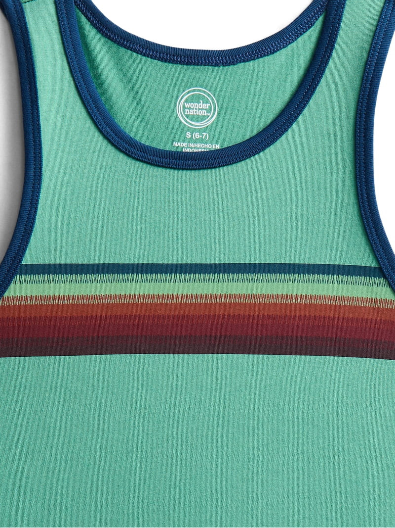 Wonder Nation Boys Chest Stripe Tank Top, Sizes XS-XXL and Husky | Walmart (US)