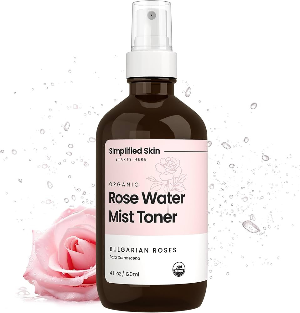 Rose Water Spray for Face & Hair – Pure USDA Organic Rosewater Toner – Refreshing Mist for Sk... | Amazon (US)