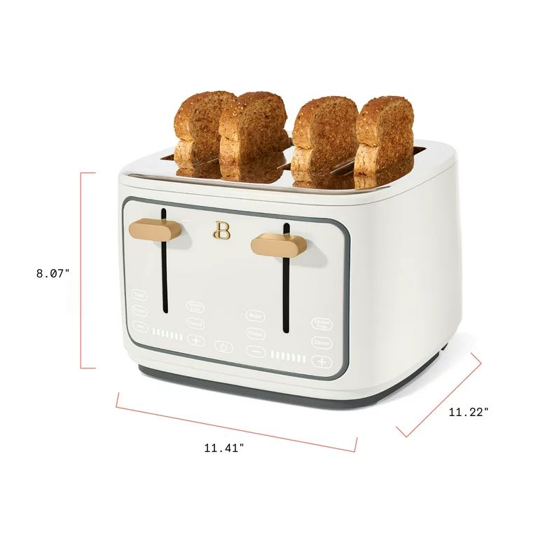 Beautiful 4-Slice Toaster with Touch-Activated Display, White Icing by Drew Barrymore | Walmart (US)