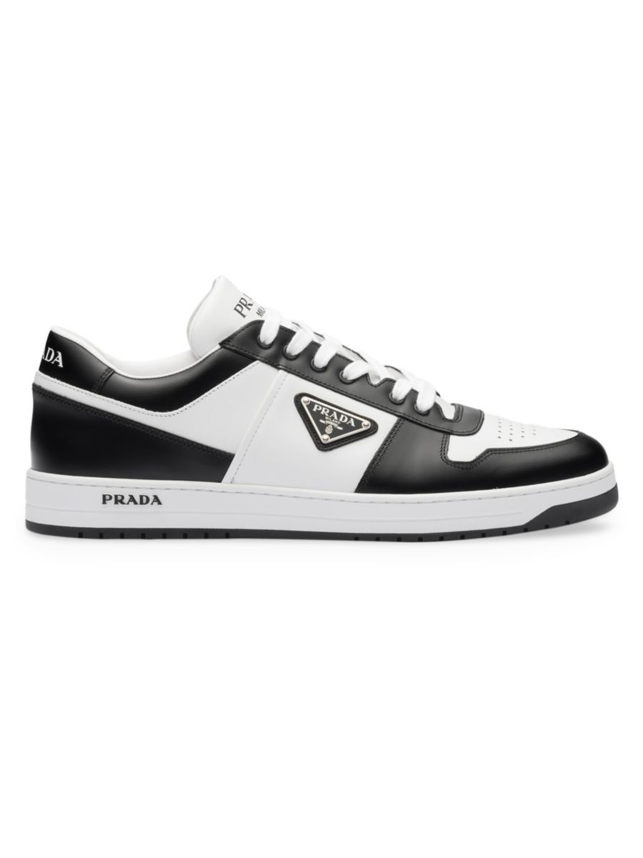 Shop Prada Downtown Leather Sneakers | Saks Fifth Avenue | Saks Fifth Avenue