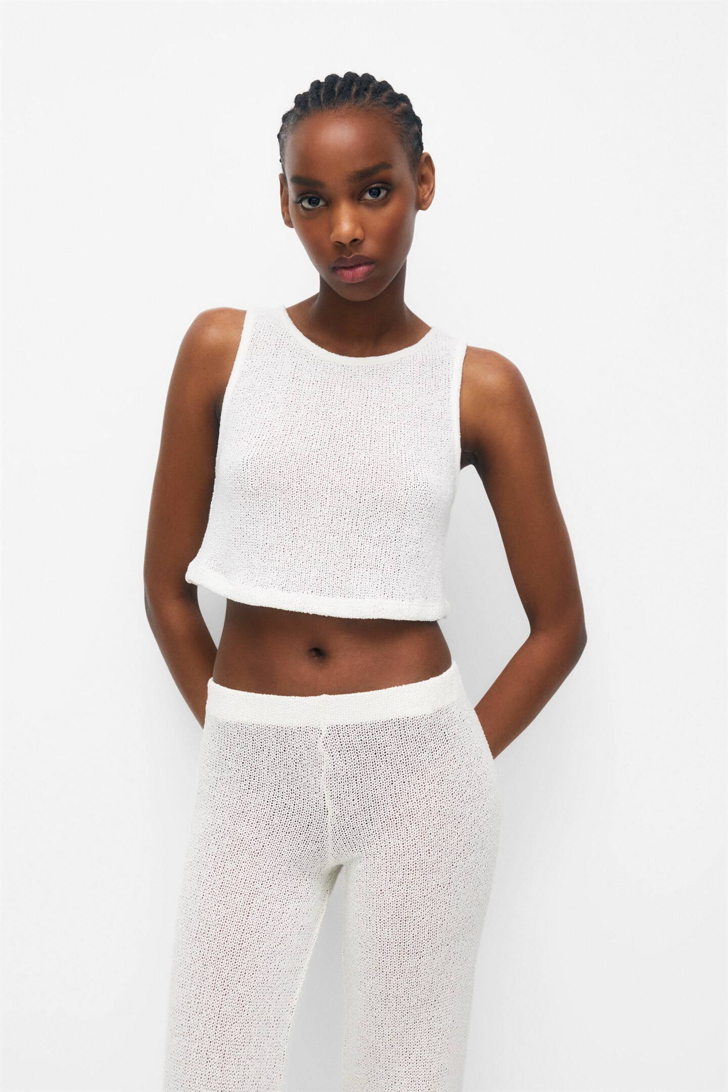 Openwork tank top | PULL and BEAR UK