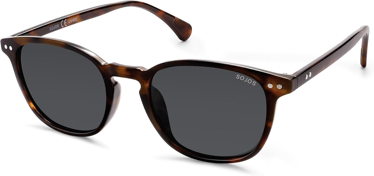SOJOS Small Rounded Square Polarized Sunglasses for Women Men Vintage Style UV400 Lens SJ2637 | Amazon (US)
