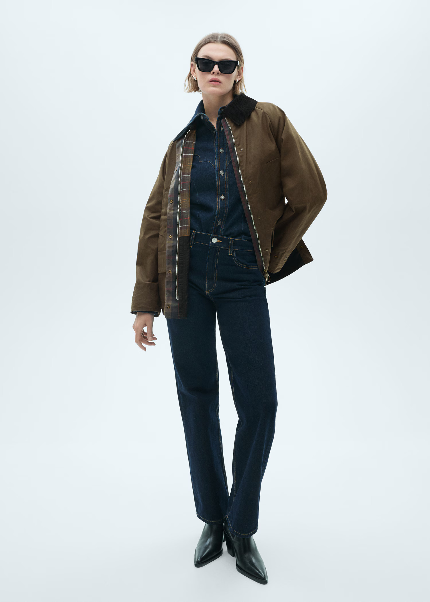 Waxed-effect parka | MANGO (US)