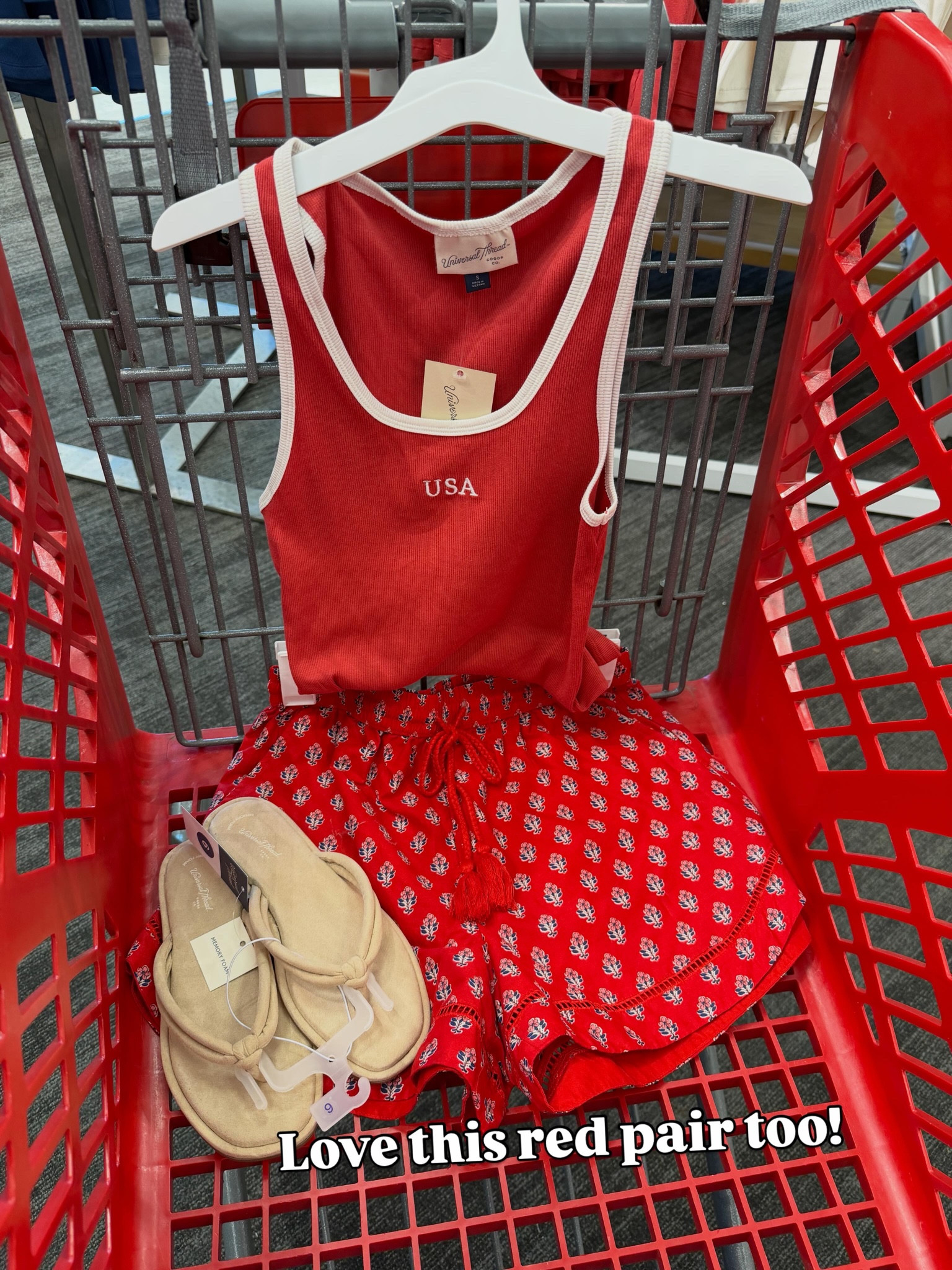 Target summer outfit idea, these tank tops are just $5. #july4 USA Americana #targetstyle