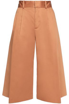 Alice + Olivia Woman Pleated Cotton-blend Culottes Camel Size 6 | The Outnet Global
