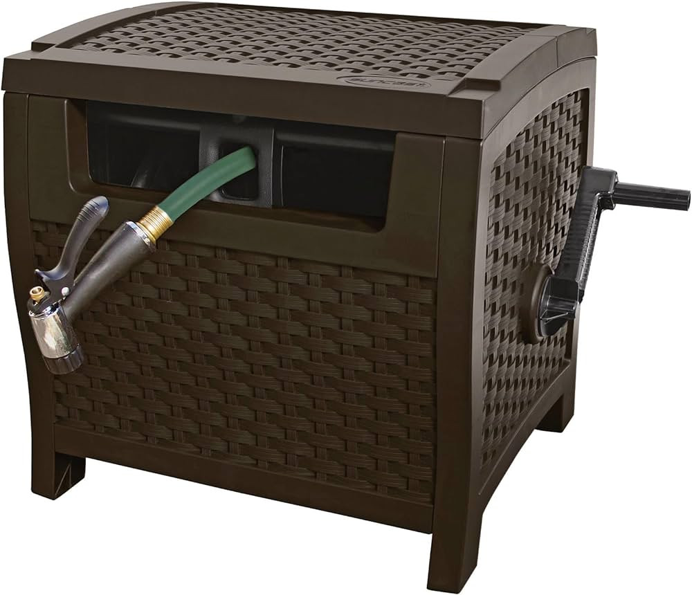 Suncast 175 ft. Wicker Style Resin Hose Hideaway with Hose Guide, Java, Mocha Brown | Amazon (US)