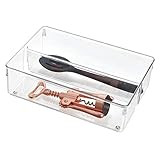 iDesign Linus BPA-Free Plastic Stackable Divided Drawer Organizer Tray - 8" x 12" x 3.25", Clear | Amazon (US)