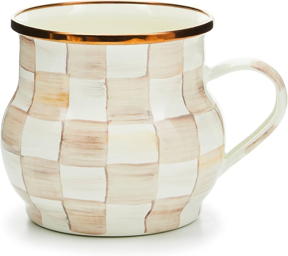MACKENZIE-CHILDS Enamel Mug, Cute Enamelware Coffee and Tea Mug, Unique Drinkware, 16 Ounces, Bro... | Amazon (US)