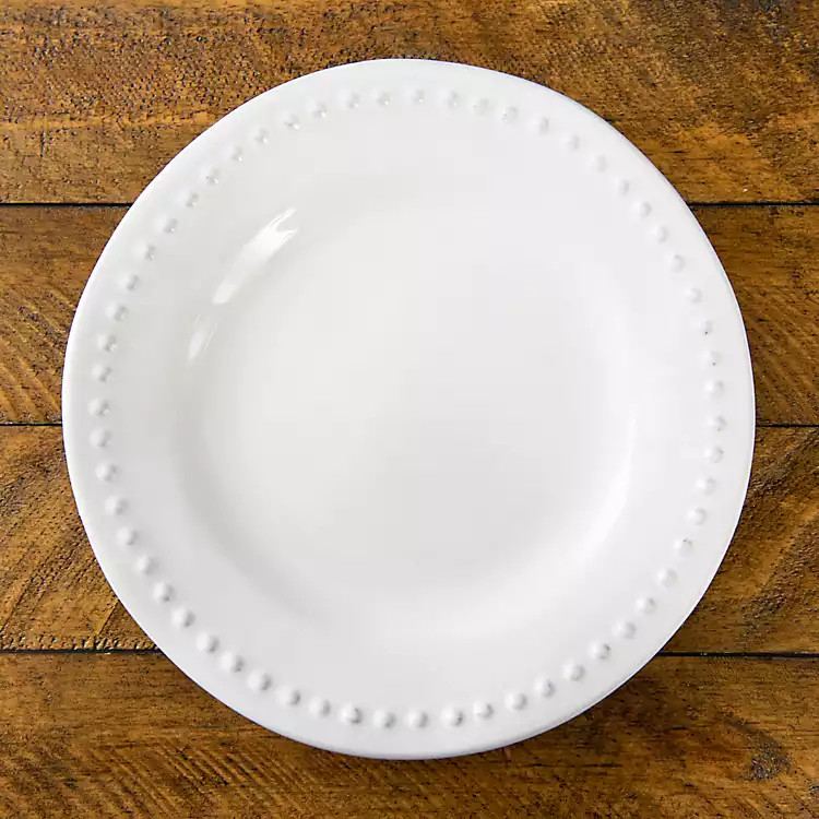 Organic White Dotted Salad Plates, Set of 4 | Kirkland's Home