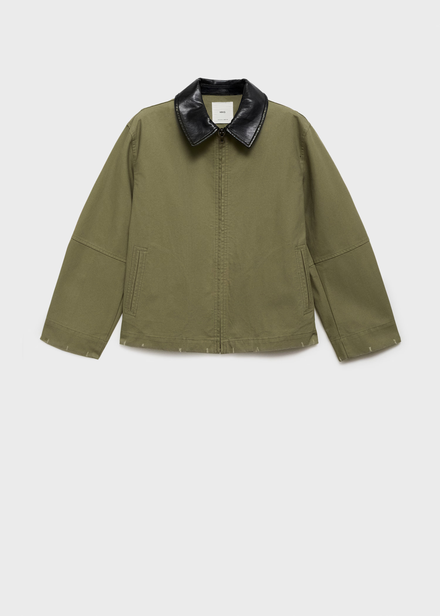 Cotton jacket with contrasting collar | Mango (US/MX/AU)