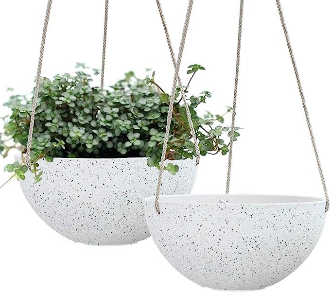 Hanging Planters for Indoor Plants - Flower Pots Outdoor 10 inch Garden Planters and Pots,Speckle... | Amazon (US)